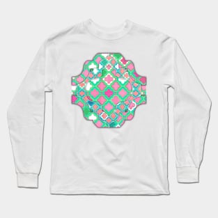 Girly Moroccan Lattice Pattern Long Sleeve T-Shirt